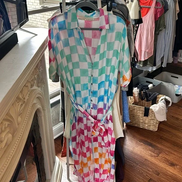 NEW Jen’s Pirate Booty checkered midi dress - Picture 3 of 3